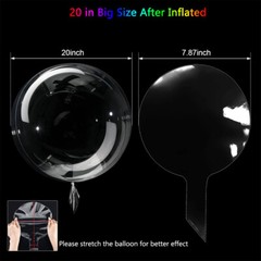 10 Pack LED Light Up BoBo Balloons 20″ Party Birthday Transparent Bubble Balloon