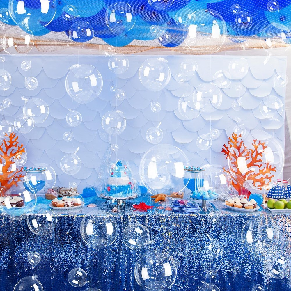 150 Pcs 5″ and 8″ Under The Sea Party Decorations Clear Bubble Garlands Merma…
