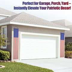 2 Pack 4th of July Outdoor Hanging American Flag Banners Porch Patriotic Decor