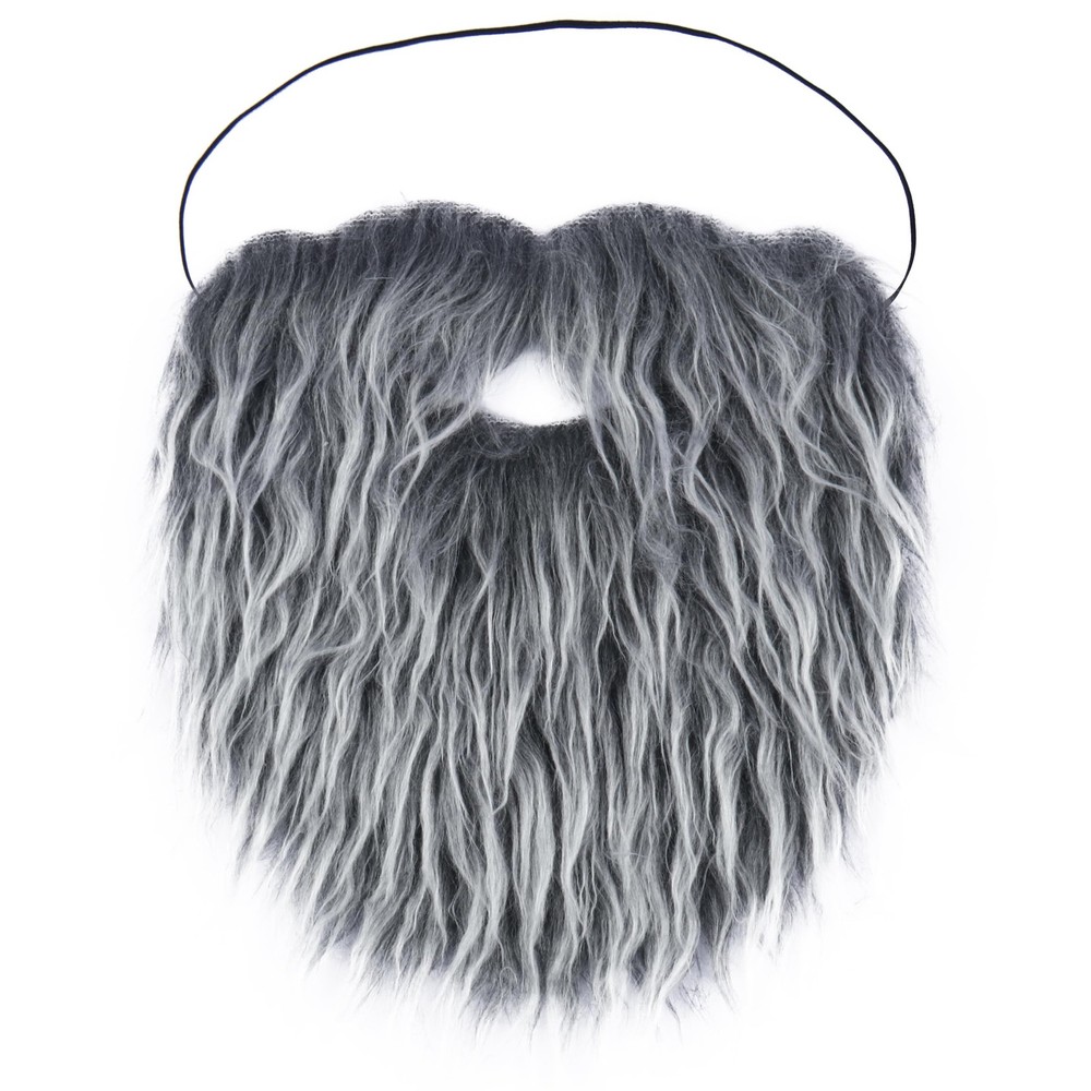 Grey Full Fake Mustache for Men Classic Fake Beard Costume Facial Hair for Co…