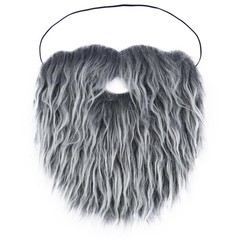 Grey Full Fake Mustache for Men Classic Fake Beard Costume Facial Hair for Co…