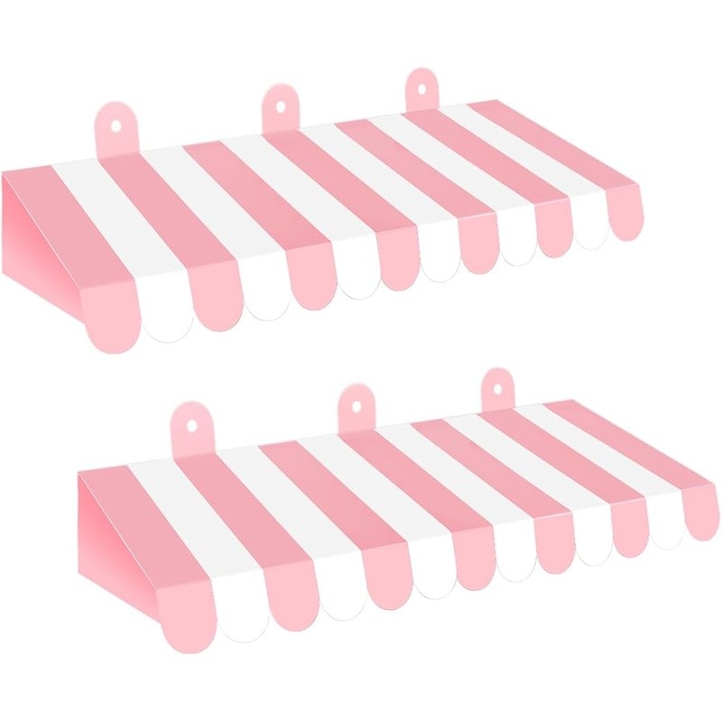 Circus Striped Awning Decorations 2pcs Kids Carnival Party Decor Fun Theme New