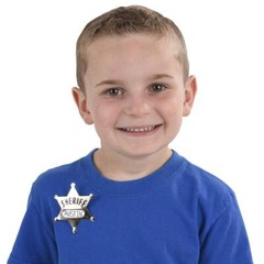 Metal Sheriff Badges – (Pack of 24) Silver Star Name Badges with Stickers for…