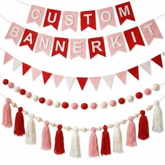 SmoothNovelty 139 Pcs Felt DIY Custom Banner Kit Include 104 Letters 18 Swall…