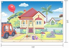 Bluey House Backdrop 7’x5′ Birthday Party Photo Background New
