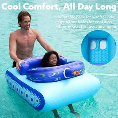 Inflatable Tank Pool Float Kids Water Gun Summer Swim Toy Battle Fun Durable 44I