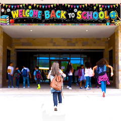 Large Welcome Back to School Banner 120X20 Inch Polyester Fabric, Back to School