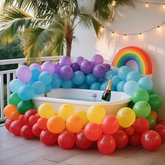 147 Pcs Asssorted Balloons Arch Kit Rainbow Balloons Different Sizes for