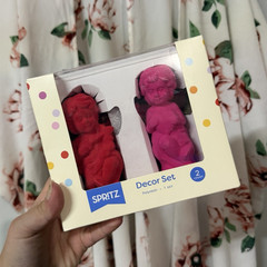 Spritz Polyresin Decor Set 2-Piece Polka Dot Pink & Red Figurines
