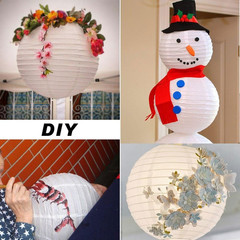 10 Packs 12 Inch White Paper Lanterns round Chinese/Japanese Hanging Ball Lanter