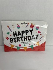 Happy Birthday Decorations Gold Fringe Curtin/Balloons/Party Wine Bottle