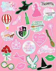 , Pink + Green Witch Photo Props – 24 Count | Bachelorette Backdrop, Party Ph…