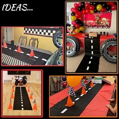38 Pieces Set – 12 Traffic Cones With Hole on Top, 24 Checkered Flags, Racetr…