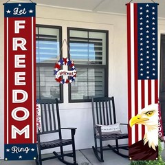 Celebrate with Style: 71x12in Red White Blue Banner for 4th of July Festivities