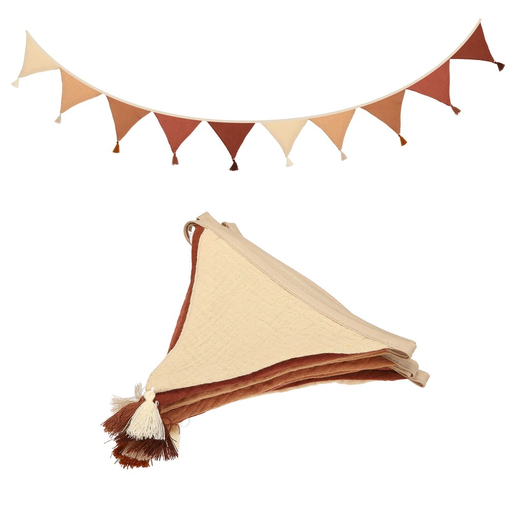 3.1m/10.2ft Fabric Pennant Banner, Pennant Banner Flags, Brown