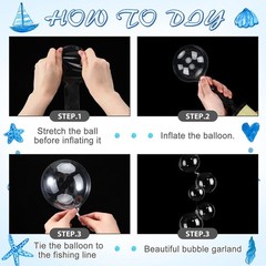 150 Pcs 5″ and 8″ Under The Sea Party Decorations Clear Bubble Garlands Merma…