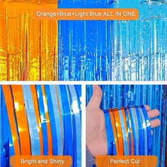 2 Pack Blue Dog Birthday Party Foil Fringe Curtain Tinsel Backdrop