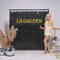 24 Pcs Black Shimmer Wall Backdrop Panels Square Sequin Party Decoration 4×6 Ft