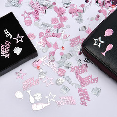 Pink Gold Silver Happy Birthday Confetti, 3000 Pieces Birthday Cake Metallic Foi