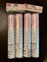 Gender Reveal Celebration Cannons (Two 2 Packs, Its’s a Girl Pink Confetti)