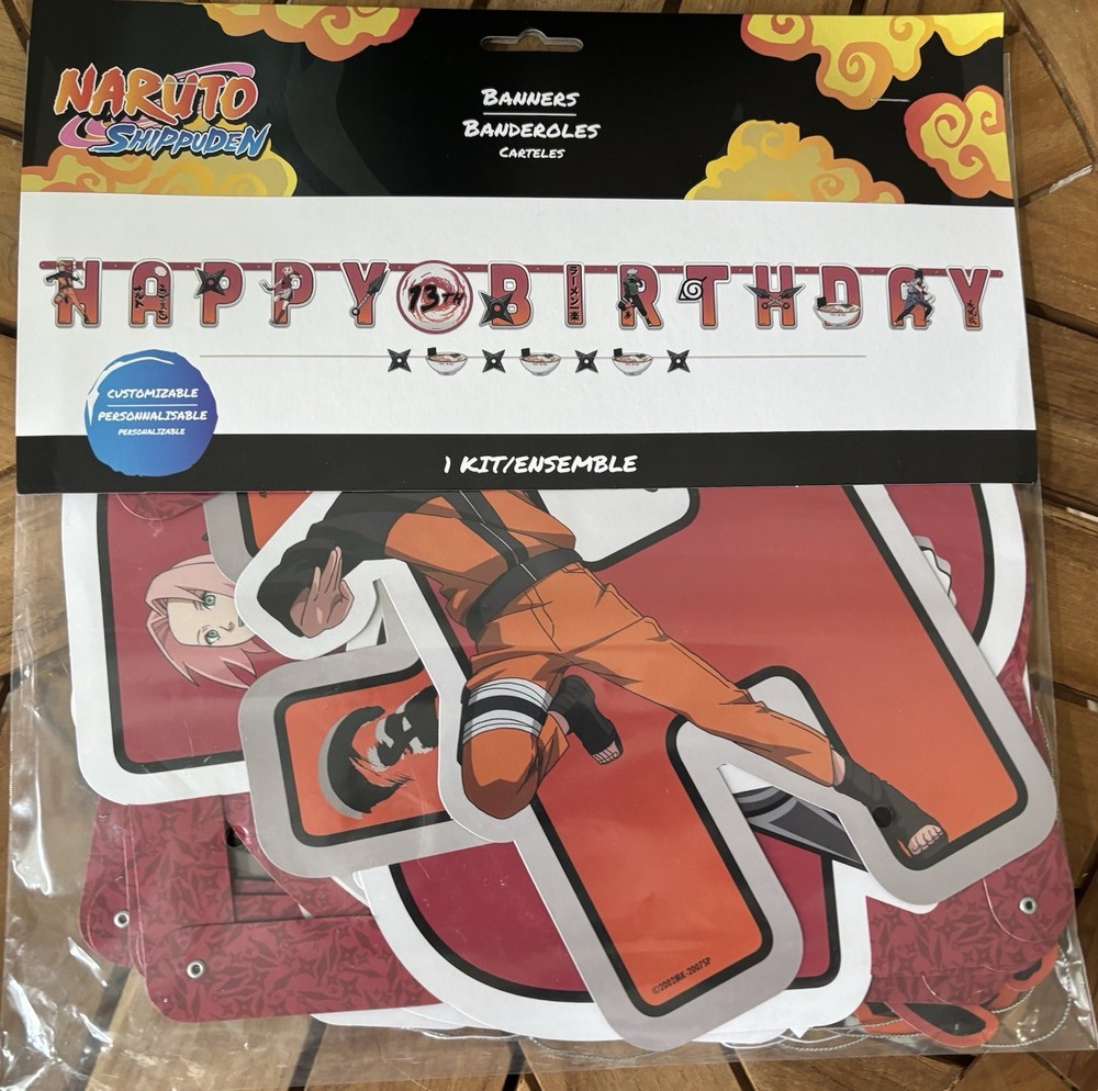 NEW Naruto Shippuden Customizable Happy Birthday Banner Kit Manga Anime