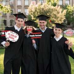 Red Graduation Photo Props 2026 – Pack of 23 | Photo Props for Red & Black Gradu