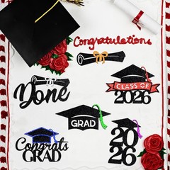 24 Pack 2026 Congrats Grad Cupcake Toppers Set, Pre Assemble Graduation Cupca…