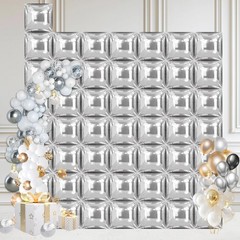 50 Pcs Square Foil Balloons 22 Inch Square Mylar Balloons, Metallic Square Ba…