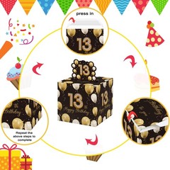 13th Birthday Money PullOut Surprise Box For Teens With 35 PCS Clear Bags