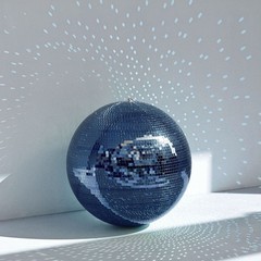 16″ Disco Ball Large Mirror Ball Glass Tiles for Wedding DJ Stage Event Blue