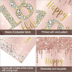 Eye-Catching 18th Birthday Door Sign – Pink Rose Gold with Stars & Diamonds