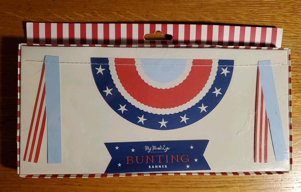My Mind’s Eye Patriotic July 4th 6′ Party Paper Bunting Banner Red White & Blue