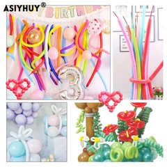Globos Metalicos Cromados Largos De Latex Arcoiris Para Retorcer Animales Flores