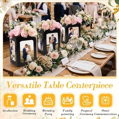 12 Pcs 2026 Graduation Table Centerpieces, 3-Sided 6/7 Inch Photo Display Fra…