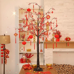5 Ft Lighted Lunar New Year Tree with 80 LED Red Berry Decor for Home