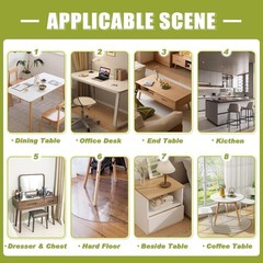 OstepDecor Clear Table Protector 24×24 Inch 2mm Thick Plastic Waterproof PVC Des