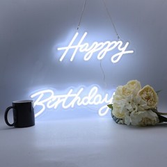 Happy Birthday LED Neon Sign Lamp Integrative Hanging Sign Party Home Decor