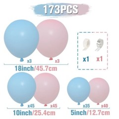 Gender Reveal Balloon Arch Kit 173 Pcs Black Balloon 36 Inch Voting Board Game