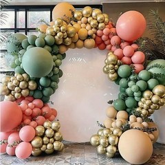 Pink and Green Balloons Arch Double , Sage Olive Green Dusty Blush Pink Ballo…