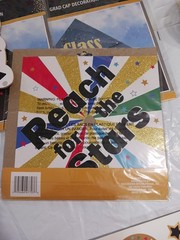 Graduation cap decorations, sign, napkins, garland, wishes, window cling. favors