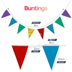 10m Bunting Flags Pennant Party Decorations Parties Flag Wedding Banner Triangle
