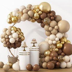 RUBFAC White Balloons 129pcs Different Sizes 18 12 10 5 Inch for Garland Arch, L