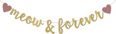 Pre-Strung Golden Meow & Forever Banner for Cat Lovers’ Bachelorette Parties