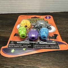 New 3D Halloween Pencil Erasers Includes 5 Erasers 2 Skulls Pumpkin Bat Owl