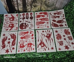 Over 125 Pcs👻 Bloody #Halloween Decal Sticker Clings 🎃 Window/Floor/Wall/Door