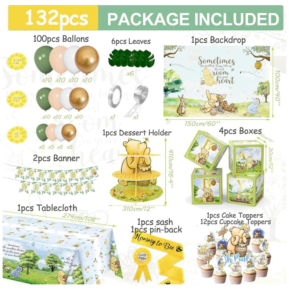 Classic Winnie Baby Shower Decorations Kit