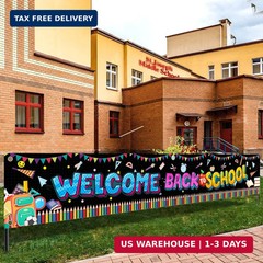 Large Welcome Back to School Banner 120×20 Inch, Back To School Decorations Back