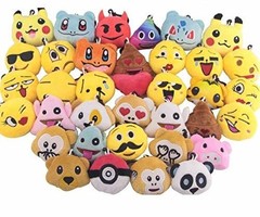 Swity Home 36 Pack Mini Emoji Plush Toy Emoticon Decorations For Party 36 PCS