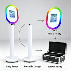 Portable iPad Photo Booth Stand RGB Ring Light Selfie Kiosk Wedding Party Event