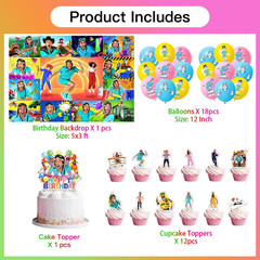 Danny Go Party Supplies Birthday Decoration Set Balloons Backdrop Cake Toppers